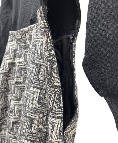 ANAYI（アナイ）ANAYI (アナイ) ニット切替ワンピース ブラック サイズ:34の古着・服飾アイテム