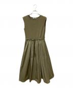 ANAYIアナイ）の古着「タフタ切り替えワンピース」｜カーキ