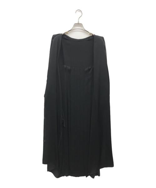 BEARDSLEY（ビアズリー）BEARDSLEY (ビアズリー) 後ろプリーツシャツワンピース ブラック サイズ:Fの古着・服飾アイテム