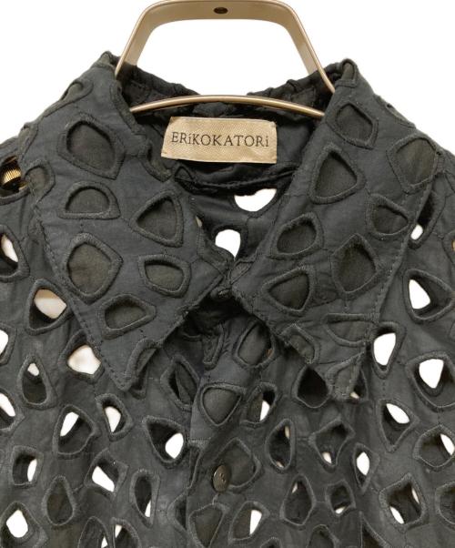 ERiKOKATORi（エリコカトリ）ERiKOKATORi (エリコカトリ) cutwork shirts ブラック サイズ:Freeの古着・服飾アイテム