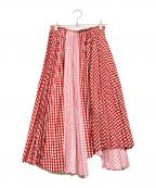 COMME des GARCONS GIRLコムデギャルソンガール）の古着「ギンガムスカート」｜レッド×ピンク