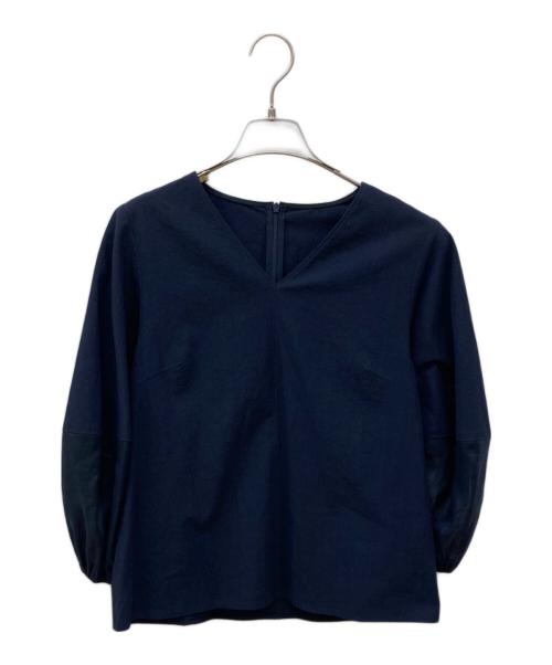 Noble（ノーブル）Noble (ノーブル) ランタンパフスリーブブラウス ネイビー サイズ:FREEの古着・服飾アイテム