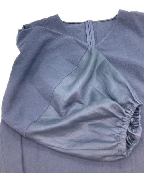 Noble（ノーブル）Noble (ノーブル) ランタンパフスリーブブラウス ネイビー サイズ:FREEの古着・服飾アイテム