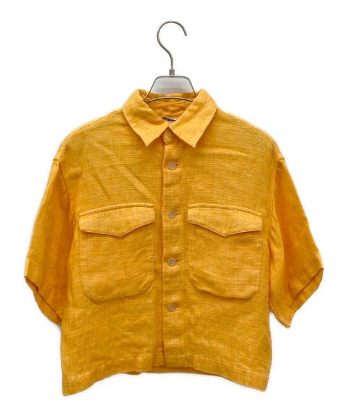 AURALEE（オーラリー）AURALEE (オーラリー) LINEN DOUBLE FACE HARF SLEEVED SHIRTS オレンジ サイズ:SIZE 1の古着・服飾アイテム