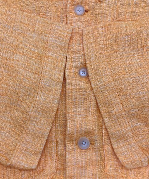 AURALEE（オーラリー）AURALEE (オーラリー) LINEN DOUBLE FACE HARF SLEEVED SHIRTS オレンジ サイズ:SIZE 1の古着・服飾アイテム