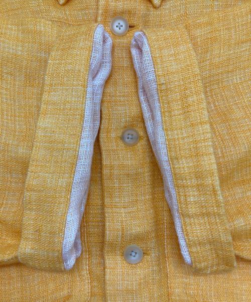 AURALEE（オーラリー）AURALEE (オーラリー) LINEN DOUBLE FACE HARF SLEEVED SHIRTS オレンジ サイズ:SIZE 1の古着・服飾アイテム