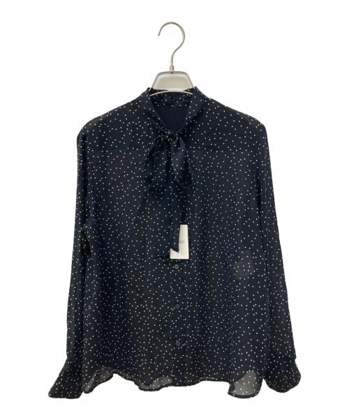 MACKINTOSH PHILOSOPHY（マッキントッシュ フィロソフィー）MACKINTOSH PHILOSOPHY (マッキントッシュ フィロソフィー) ドットプリントボウブラウス ブラック サイズ:38 未使用品の古着・服飾アイテム