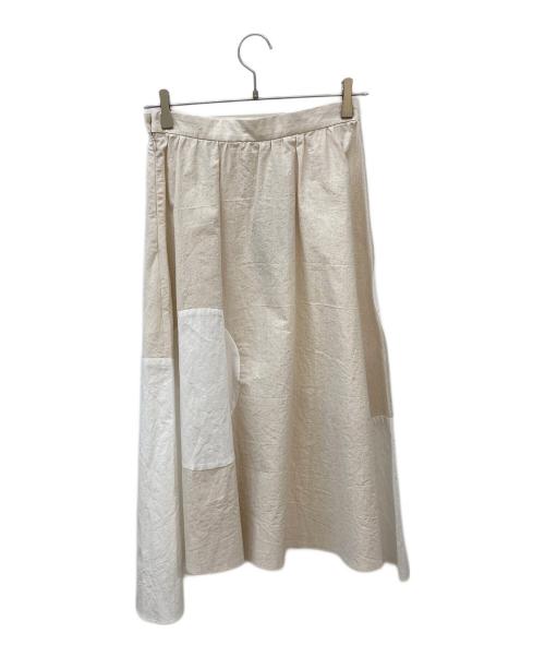 BEARDSLEY（ビアズリー）BEARDSLEY (ビアズリー) リネンブレンドサークルデザインスカート アイボリー サイズ:FREEの古着・服飾アイテム