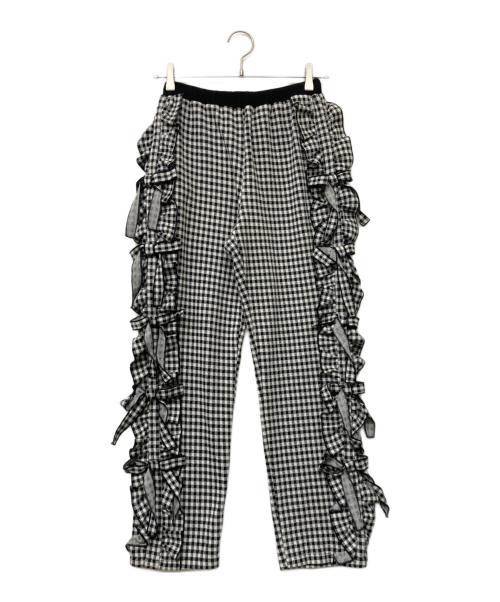 Candy Stripper（キャンディーストリッパー）Candy Stripper (キャンディーストリッパー) DECORATIVE RIBBON パンツ ホワイト×ブラック サイズ:2の古着・服飾アイテム