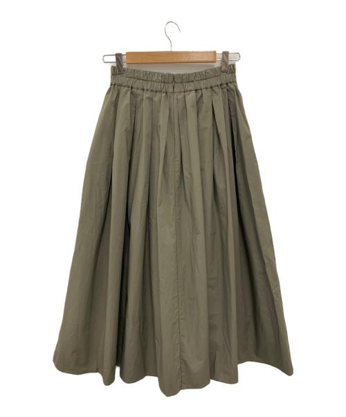 uncrave（アンクレイヴ）uncrave (アンクレイヴ) カラータイプライター フレアスカート グレージュの古着・服飾アイテム