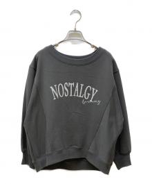 stola.（ストラ）の古着「ロゴスウェットカットソープルオーバー」｜チャコールグレー