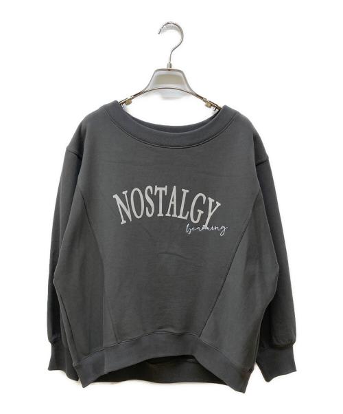 stola.（ストラ）stola. (ストラ) ロゴスウェットカットソープルオーバー チャコールグレー サイズ:FREEの古着・服飾アイテム