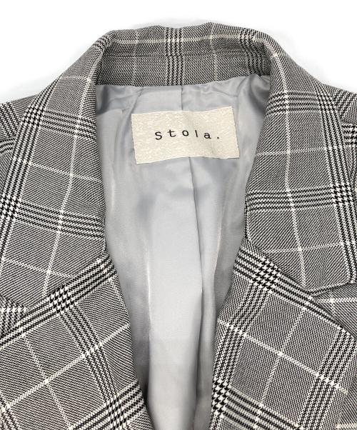 stola.（ストラ）stola. (ストラ) 中綿ダブルジャケット グレー サイズ:38の古着・服飾アイテム