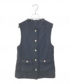 green label relaxingグリーンレーベルリラクシング）の古着「ツイードベスト　3622-699-0207」｜ブラック