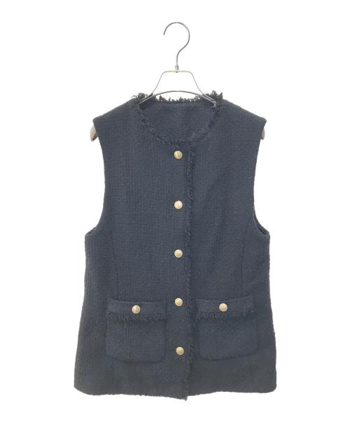 green label relaxing（グリーンレーベルリラクシング）green label relaxing (グリーンレーベルリラクシング) ツイードベスト　3622-699-0207 ブラック サイズ:表記無しの古着・服飾アイテム