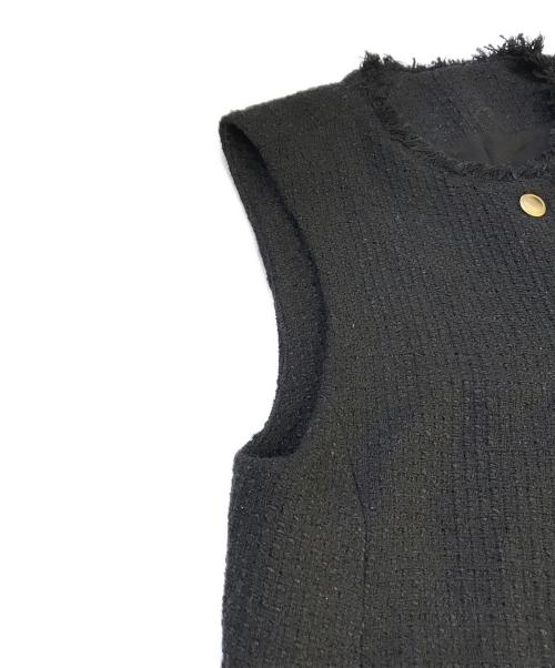 green label relaxing（グリーンレーベルリラクシング）green label relaxing (グリーンレーベルリラクシング) ツイードベスト　3622-699-0207 ブラック サイズ:表記無しの古着・服飾アイテム