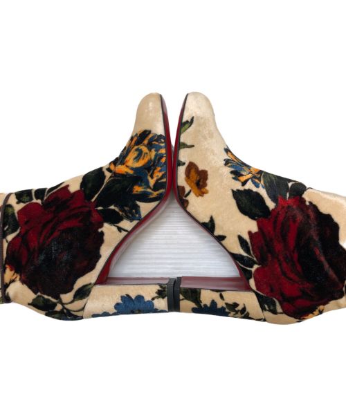 Christian Louboutin（クリスチャン・ルブタン）Christian Louboutin (クリスチャン・ルブタン) Velvet Red Sole Bootie ベージュ サイズ:35の古着・服飾アイテム