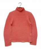 me ISSEY MIYAKEミーイッセイ ミヤケ）の古着「ボトルネックプリーツカットソー」｜ピンク