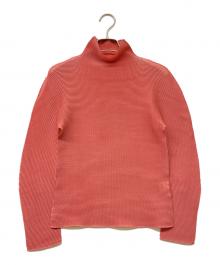 me ISSEY MIYAKE（ミーイッセイ ミヤケ）の古着「ボトルネックプリーツカットソー」｜ピンク