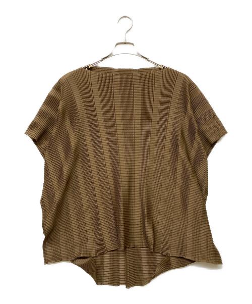 me ISSEY MIYAKE（ミーイッセイ ミヤケ）me ISSEY MIYAKE (ミーイッセイ ミヤケ) プリーツカットソー ブラウン サイズ:FREEの古着・服飾アイテム
