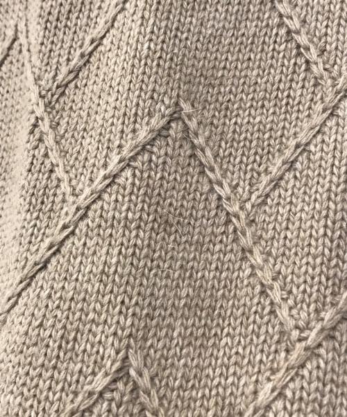 BALLANTYNE（バランタイン）BALLANTYNE (バランタイン) ショールカラーニット ベージュ サイズ:Mの古着・服飾アイテム