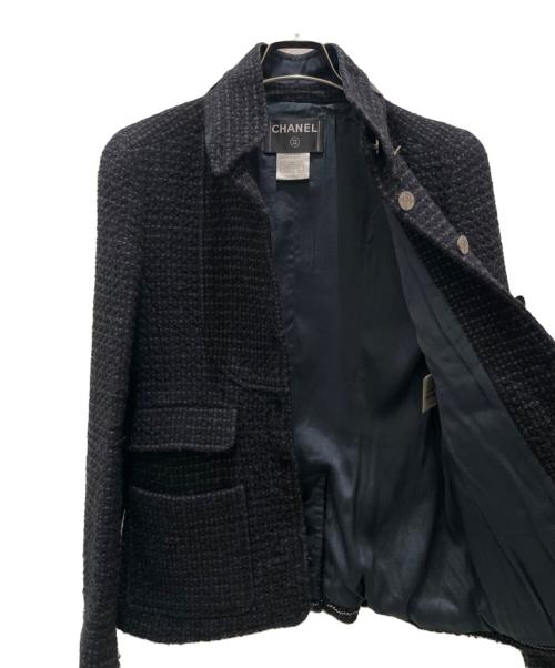 CHANEL（シャネル）CHANEL (シャネル) ツイードジャケット ネイビー サイズ:36の古着・服飾アイテム