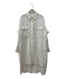 MOGA（モガ）の古着「ランダムドビーストライプミドル丈シャツ」｜ホワイト