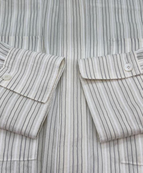 MOGA（モガ）MOGA (モガ) ランダムドビーストライプミドル丈シャツ ホワイト サイズ:2の古着・服飾アイテム