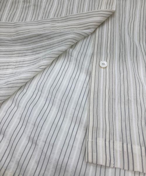 MOGA（モガ）MOGA (モガ) ランダムドビーストライプミドル丈シャツ ホワイト サイズ:2の古着・服飾アイテム