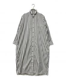 ticca（ティッカ）の古着「スクエアビッグシャツワンピース」｜ホワイト×ブラック