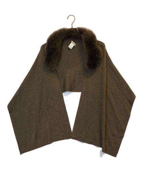 synchro crossings（シンクロ クロッシングス）synchro crossings (シンクロ クロッシングス) フォックスファー付ストール ブラウンの古着・服飾アイテム