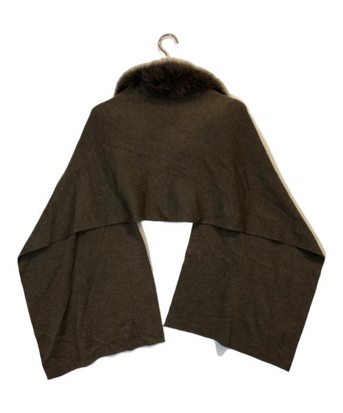 synchro crossings（シンクロ クロッシングス）synchro crossings (シンクロ クロッシングス) フォックスファー付ストール ブラウンの古着・服飾アイテム