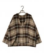 john braniganジョンブラニガン）の古着「チェックVネックジャケット」｜ブラウン