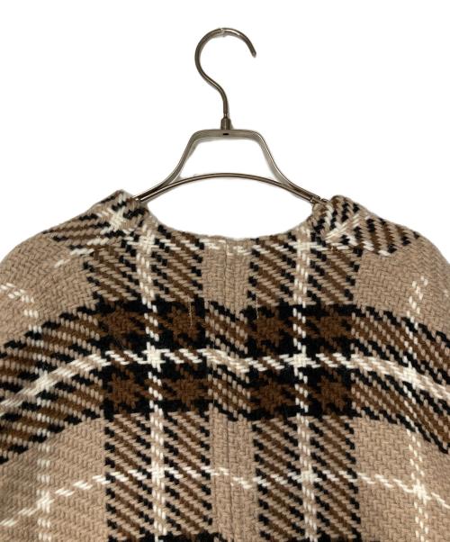 john branigan（ジョンブラニガン）john branigan (ジョンブラニガン) チェックVネックジャケット ブラウン サイズ:FREEの古着・服飾アイテム