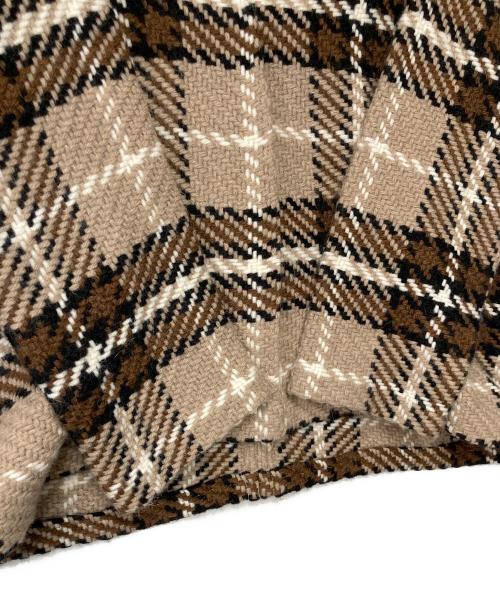 john branigan（ジョンブラニガン）john branigan (ジョンブラニガン) チェックVネックジャケット ブラウン サイズ:FREEの古着・服飾アイテム