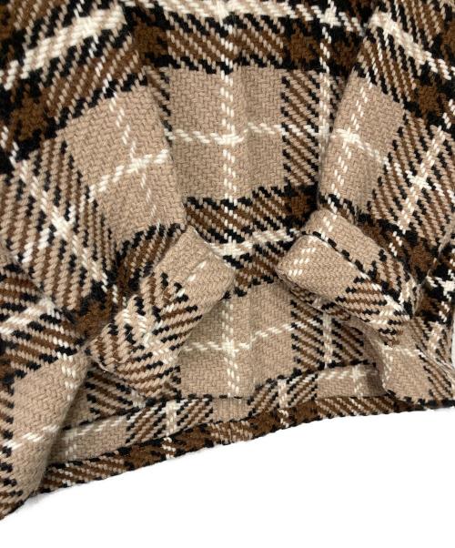 john branigan（ジョンブラニガン）john branigan (ジョンブラニガン) チェックVネックジャケット ブラウン サイズ:FREEの古着・服飾アイテム