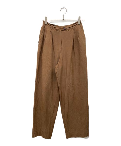 LAUREN RALPH LAUREN（ローレンラルフローレン）LAUREN RALPH LAUREN (ローレンラルフローレン) シルクリネンパンツ ブラウン サイズ:6の古着・服飾アイテム