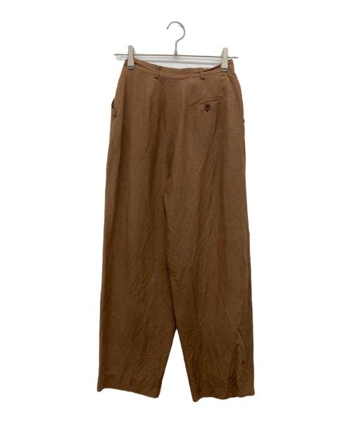 LAUREN RALPH LAUREN（ローレンラルフローレン）LAUREN RALPH LAUREN (ローレンラルフローレン) シルクリネンパンツ ブラウン サイズ:6の古着・服飾アイテム