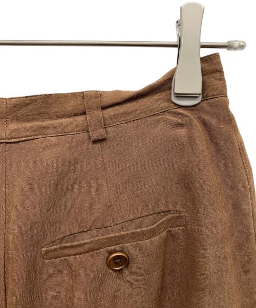 LAUREN RALPH LAUREN（ローレンラルフローレン）LAUREN RALPH LAUREN (ローレンラルフローレン) シルクリネンパンツ ブラウン サイズ:6の古着・服飾アイテム