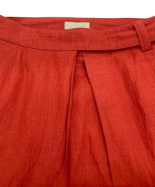 MARGARET HOWELL（マーガレットハウエル）MARGARET HOWELL (マーガレットハウエル) リネンラップスカート レッド サイズ:3の古着・服飾アイテム