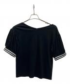 BORDERS at BALCONYボーダーズアットバルコニー）の古着「TUCK SLEEVES TEE」｜ブラック