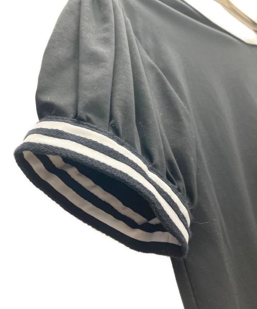 BORDERS at BALCONY（ボーダーズアットバルコニー）BORDERS at BALCONY (ボーダーズアットバルコニー) TUCK SLEEVES TEE ブラック サイズ:SIZE36の古着・服飾アイテム