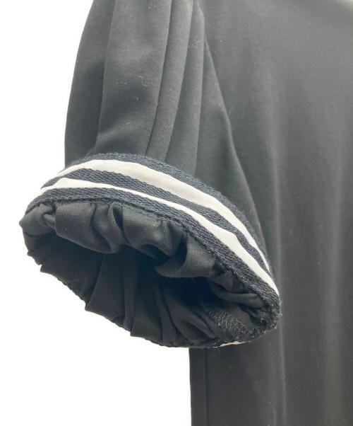 BORDERS at BALCONY（ボーダーズアットバルコニー）BORDERS at BALCONY (ボーダーズアットバルコニー) TUCK SLEEVES TEE ブラック サイズ:SIZE36の古着・服飾アイテム