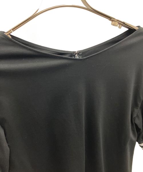 BORDERS at BALCONY（ボーダーズアットバルコニー）BORDERS at BALCONY (ボーダーズアットバルコニー) TUCK SLEEVES TEE ブラック サイズ:SIZE36の古着・服飾アイテム