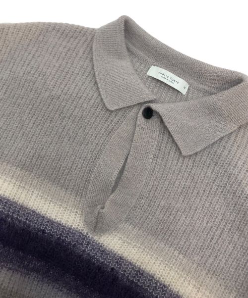 PUBLIC TOKYO（パブリックトウキョウ）PUBLIC TOKYO (パブリックトウキョウ) モヘアグラデーションニットポロ モカ サイズ:2の古着・服飾アイテム