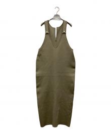 Adam et Rope（アダム エ ロペ）の古着「2WAYパールボタンニットジャンパースカート」｜モカ