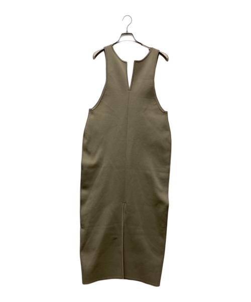 Adam et Rope（アダム エ ロペ）Adam et Rope (アダム エ ロペ) 2WAYパールボタンニットジャンパースカート モカ サイズ:Fの古着・服飾アイテム