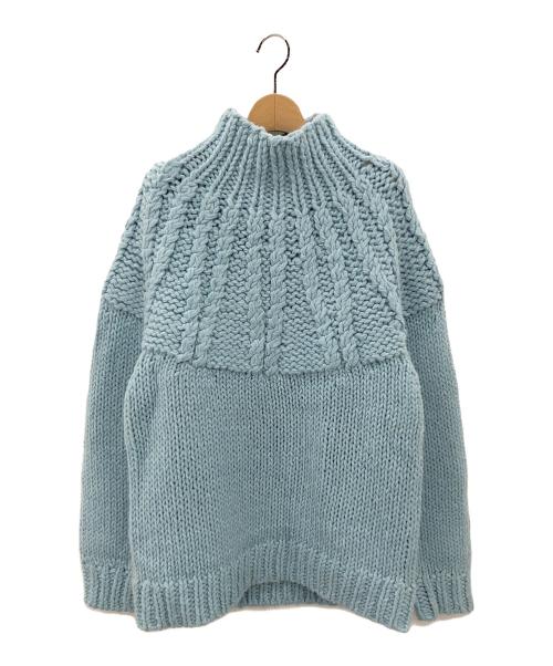 CLANE（クラネ）CLANE (クラネ) チャンキー ケーブル ハンドニット プルオーバー ライトブルー サイズ:ＳＩＺＥ１の古着・服飾アイテム
