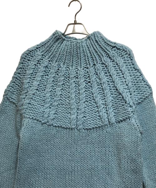 CLANE（クラネ）CLANE (クラネ) チャンキー ケーブル ハンドニット プルオーバー ライトブルー サイズ:ＳＩＺＥ１の古着・服飾アイテム