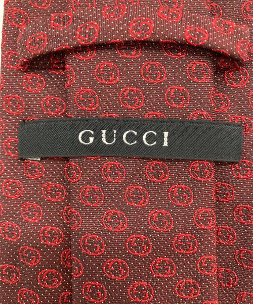 GUCCI（グッチ）GUCCI (グッチ) GG柄ネクタイ レッド サイズ:表記無の古着・服飾アイテム